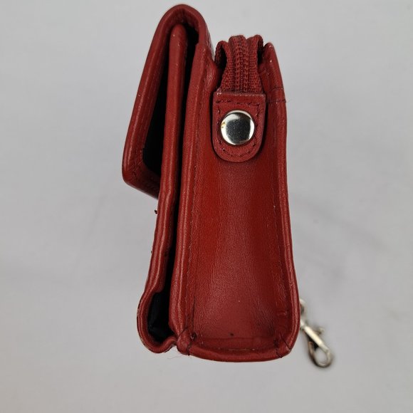 Vintage Fossil Mini Compact Wallet Red Leather - Picture 6 of 16